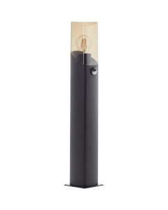 Brilliant Minou 44313/93 zwarte paallamp met bewegingsmelder