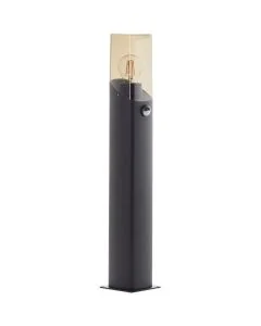 Brilliant Minou 44313/93 zwarte paallamp met bewegingsmelder