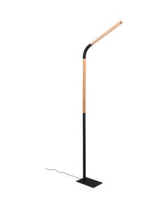 Trio Norris 445210132 hout met zwart metalen vloerlamp