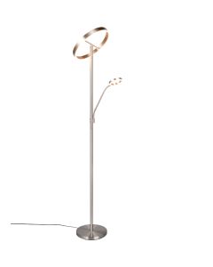 Trio Willis 449510207 staal kleurige uplighter met leeslamp