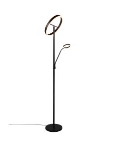 Trio Willis 449510232 zwarte uplighter met leeslamp