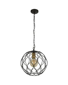 Searchlight Finesse 4511-1BK zwart met goud kleurige hanglamp