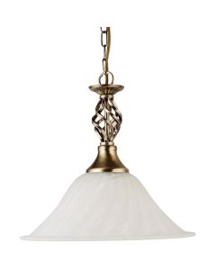 Searchlight Cameroon 4581-14AB antiek bronzen hanglamp met alabaster glas