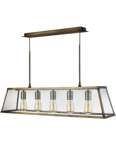 Searchlight Voyager 4614-5AB antiek brons kleurige hanglamp