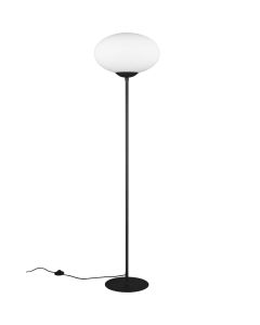 Trio Fomento 463100132 zwart vloerlamp met wit glas