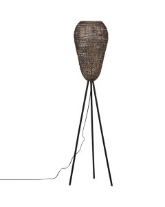 Trio Ziva 465300104 bronzen vloerlamp van gevlochten metaal