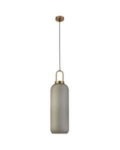 Searchlight Pipette 46641-1AC messing hanglamp met mat glas