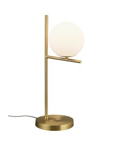 Trio Pure 502000108 messing kleurige tafellamp met opaal glas