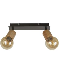 Searchlight Spinny 50211-2NA zwarte spot met houten fittingen
