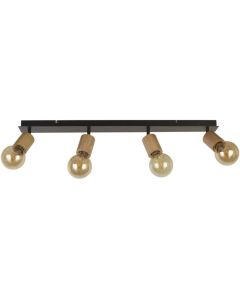 Searchlight Spinny 50211-4NA zwarte spot met houten fittingen