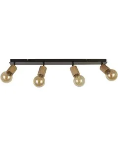Searchlight Spinny 50211-4NA zwarte spot met houten fittingen