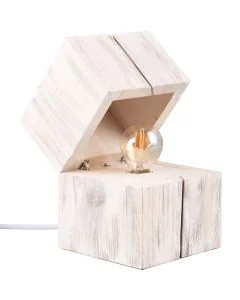 Trio Treasure 514110101 whitewash houten tafellamp