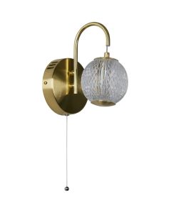 Searchlight Allure 51481SB messing wandlamp met acryl bol