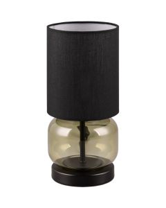 Trio Elio 517800115 groen glazen tafellamp met zwarte kap