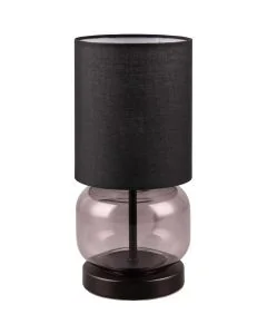Trio Elio 517800154 rookglazen tafellamp met zwarte kap