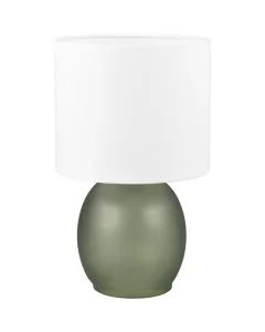 Trio Vela 517900115 groen glazen tafellamp met witte kap