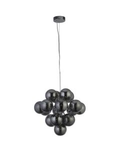 Searchlight Berry 52131-17SM hanglamp met 17 rookglazen bollen