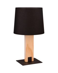 Trio Rahul 547610232 houten tafellamp met zwarte kap