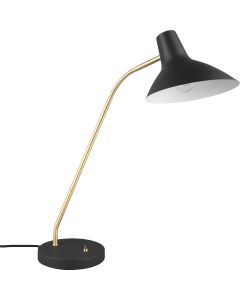 Trio Traveller 563400180 zwart met goudkleurige tafellamp