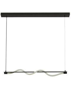 Searchlight Serpent 57211BK zwarte hanglamp met opalen buis