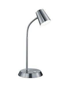 Trio Narcos 573190107 staal kleurige tafellamp met design lichtbron