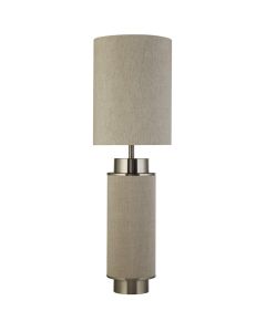 Searchlight Flask gijze tafellamp met jute en linnen