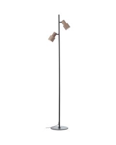 Brilliant Cadiz 60116/76 zwarte met koffiebruine vloerlamp