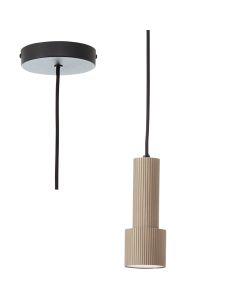 Brilliant Cadiz 60117/76 zwart met koffiebruine hanglamp