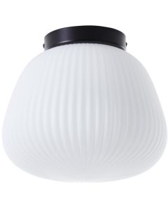 Brilliant Kaizen 60152/76 zwarte plafonniere met wit ribbelglas