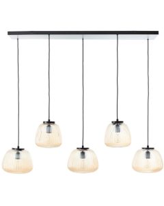 Brilliant Kaizen 60156/86 hanglamp met amber ribbel glas