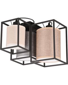 Trio Ross 603130317 plafondlamp met drie kappen van textiel