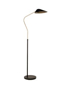 Searchlight Swan EU60420BK zwart met goudkleurige vloerlamp