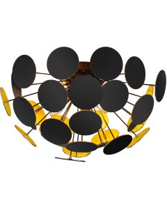 Trio Discalgo 609900332 mat zwart met goud kleurige plafondlamp