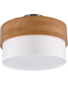Trio Seasons 611500201 houten plafondlamp met textiel
