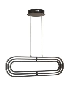 Searchlight Clip 61775BK zwarte ovalen hanglamp