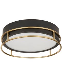 Searchlight Phoenix 62012-2PB zwarte badkamerlamp met messing rand