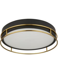 Searchlight Phoenix 62013-3PB zwarte badkamerlamp met messing rand