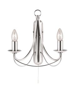 Searchlight Maypole 6342-2SS staal kleurige wandlamp