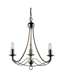 Searchlight Maypole 6343-3AB antiek bronzen drie lichts kroonluchter