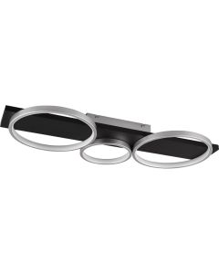 Trio Medera 643810387 zwart grijze plafondlamp