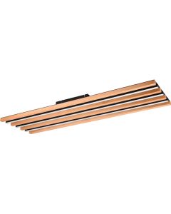 Trio Fontana 648911332 zwart met houtkleurige plafondlamp
