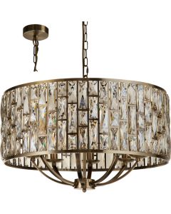 Searchlight Bijou 6588-8AB bronzen hanglamp met champagneglas