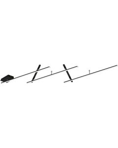 Trio Indira 674610532 zwarte lange plafondlamp