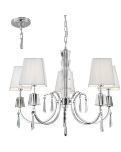 Searchlight Portico 6885-5CC chroom kleurige kroonluchter