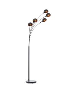 Brilliant Livo 70800/86 zwart met goudkleurige vloerlamp