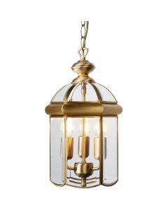 Searchlight 7133ab antiek bronzen lantaarn met afgeschuind glas
