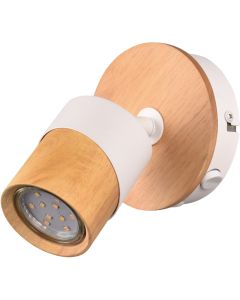 Trio Aruni 801170131 houten spot met wit metaal