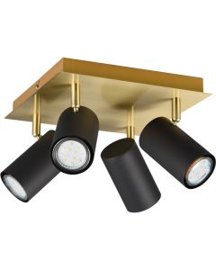 Trio Marley 802430480 mat zwart met goud spot