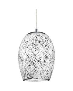 Searchlight Crackle 8069WH wit mozaiek glazen hanglamp
