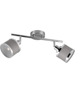 Trio Arosa 812100206 chromen spot met grijs textiel